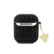 Guess Husa Rhinestones Triangle Metal Logo Airpods Generation 1/2 Negru