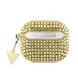Custodia Guess Strass Triangolo Logo In Metallo Airpods 3 Oro