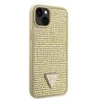 Guess Custodia Strass Triangolo Logo in Metallo iPhone 14 Oro