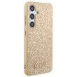 Custodia Guess in TPU Glitter Flakes Logo in Metallo per Samsung Galaxy S24 Oro