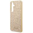 Custodia Guess in TPU Glitter Flakes Logo in Metallo per Samsung Galaxy S24 Oro