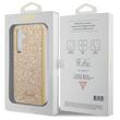 Custodia Guess in TPU Glitter Flakes Logo in Metallo per Samsung Galaxy S24 Oro