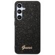 Custodia Guess in TPU Glitter Flakes Logo in Metallo per Samsung Galaxy S24 Plus Nera