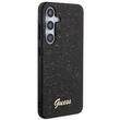 Custodia Guess in TPU Glitter Flakes Logo in Metallo per Samsung Galaxy S24 Plus Nera