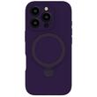 Coque Lemontti en silicone liquide MagSafe pour iPhone 16 Pro, avec support, violet