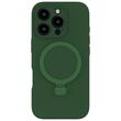 Lemontti Case Liquid Silicon MagSafe iPhone 16 Pro, mit Ständer, Grün
