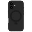 Lemontti Liquid Silicon MagSafe iPhone 16 Hülle, mit Ständer, Schwarz