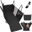 Car seat cover for protection and transport of dogs and cats, waterproof, black, 135x140 cm