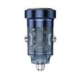 Lemontti Schnelllade-Autoladegerät 45 W 2 Anschlüsse PD Typ C 45 W + USB-A QC 3.0 Transparent / Blau