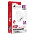 Lemontti Network Charger GaN Fast Charge 45W 1 x PD Type-C + 1 x USB-A Quick Charge 3.0 White