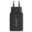 Mako Quick Charge Network Charger 65W GaN2, 2x Type-C, 1x USB-A, EU, Black