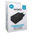 Mako Quick Charge Network Charger 65W GaN2, 2x Type-C, 1x USB-A, EU, Black
