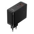 Baseus Netzwerkladegerät GaN5 Pro Dual-Port-Schnellladegerät PD3.0, QC4.0, 100 W, AFC+-Kabel Typ-C auf Typ-C, 1 m Schwarz