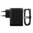Baseus Netzwerkladegerät GaN5 Pro Dual-Port-Schnellladegerät PD3.0, QC4.0, 100 W, AFC+-Kabel Typ-C auf Typ-C, 1 m Schwarz