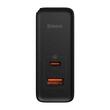 Baseus Netzwerkladegerät GaN5 Pro Dual-Port-Schnellladegerät PD3.0, QC4.0, 100 W, AFC+-Kabel Typ-C auf Typ-C, 1 m Schwarz
