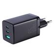 Joyroom Schnelllade-Netzwerkladegerät 65 W, 2x USB C und 1x USB, Kabel Typ-C auf Typ-C 100 W, 1 m, Schwarz