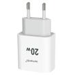 Lemontti Fast Charge Network Charger 20W 1 x PD Type-C + 1 x USB-A Quick Charge 3.0 and Type-C-Type-C cable 20W 1m White