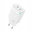 Chargeur réseau Prestico F16 2 x USB-C, PD, charge rapide, 40 W blanc