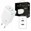 Chargeur réseau Prestico F16 2 x USB-C, PD, charge rapide, 40 W blanc