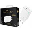 Chargeur réseau Prestico F16 2 x USB-C, PD, charge rapide, 40 W blanc