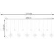 Installazione luminosa a tenda, modello stella, bianco caldo, 8 modalità di illuminazione, interno-esterno, IP44, 138 LED, 2,5 m