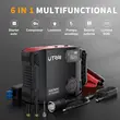Avviatore automatico Utrai Jstar 5, multifunzione digitale portatile, compressore, torcia elettrica, funzione batteria esterna, 12 V, 2500 A, 27000 mAh, 59,2 Wh, 150 PSI, porta CC, porta USB, porta tipo C