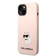 Karl Lagerfeld Custodia in Silicone Liquido Choupette iPhone 14 Plus Rosa