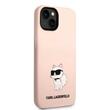 Karl Lagerfeld Custodia in Silicone Liquido Choupette iPhone 14 Plus Rosa