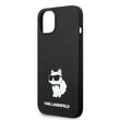 Karl Lagerfeld Custodia in Silicone Liquido Choupette iPhone 14 Plus Nera