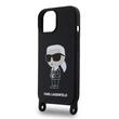 Funda Karl Lagerfeld Silicona Líquida Bandolera Ikonik iPhone 15 Negro