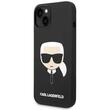 Karl Lagerfeld Case MagSafe Vloeibaar Siliconen Karl Head iPhone 14 Plus Zwart