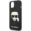 Karl Lagerfeld Case MagSafe Vloeibaar Siliconen Karl Head iPhone 14 Plus Zwart