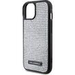 Custodia Karl Lagerfeld Piastra con strass Logo in metallo iPhone 15 Argento