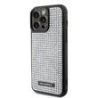 Karl Lagerfeld Hoesje Strass Plaat Metaal Logo iPhone 15 Pro Zilver
