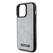 Karl Lagerfeld Hoesje Strass Plaat Metaal Logo iPhone 15 Pro Zilver