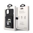 Karl Lagerfeld Saffiano Case Kaartsleufstandaard Karl&Choupette iPhone 15 Zwart