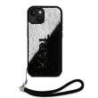Custodia Karl Lagerfeld con paillettes reversibili per iPhone 15 nera / argento