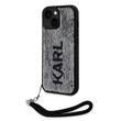 Custodia Karl Lagerfeld con paillettes reversibili per iPhone 15 nera / argento