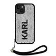Custodia Karl Lagerfeld con paillettes reversibili per iPhone 15 nera / argento