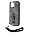 Custodia Karl Lagerfeld con paillettes reversibili per iPhone 15 nera / argento