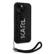 Custodia Karl Lagerfeld con paillettes reversibili per iPhone 15 nera / argento