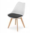 Sedia in stile scandinavo, Artool, Mark, PP, legno, bianco, cuscino nero, 49x43x82 cm