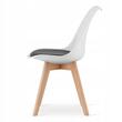 Sedia in stile scandinavo, Artool, Mark, PP, legno, bianco, cuscino nero, 49x43x82 cm
