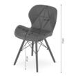Sedia in stile scandinavo, Artool, Lago, pelle ecologica, legno, bianco e nero, 47,5x52x74 cm