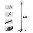 Lampada circolare Usams Light Ring con treppiede e porta telefono incluso, Nera