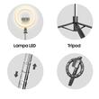 Lampada circolare Usams Light Ring con treppiede e porta telefono incluso, Nera