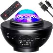 Lampada da comodino con proiettore, musicale, LED, telecomando, bluetooth, ricarica USB, nera, 17x13 cm, Isotrade