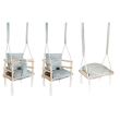 Culla per bambini, 3 in 1, legno, grigio, max 30 kg, 34x34x26 cm, Kruzzel