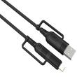 Cavo Lemontti Serie Fisheye Multi-connettore 4 in 1, da USB-A e Tipo-C a Tipo-C e Lightning, PD, 60W, 1,2m, Nero