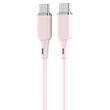 Cavo Lemontti Liquid SiliconType-C a Type-C, ricarica rapida, 60W, 1,2m, rosa